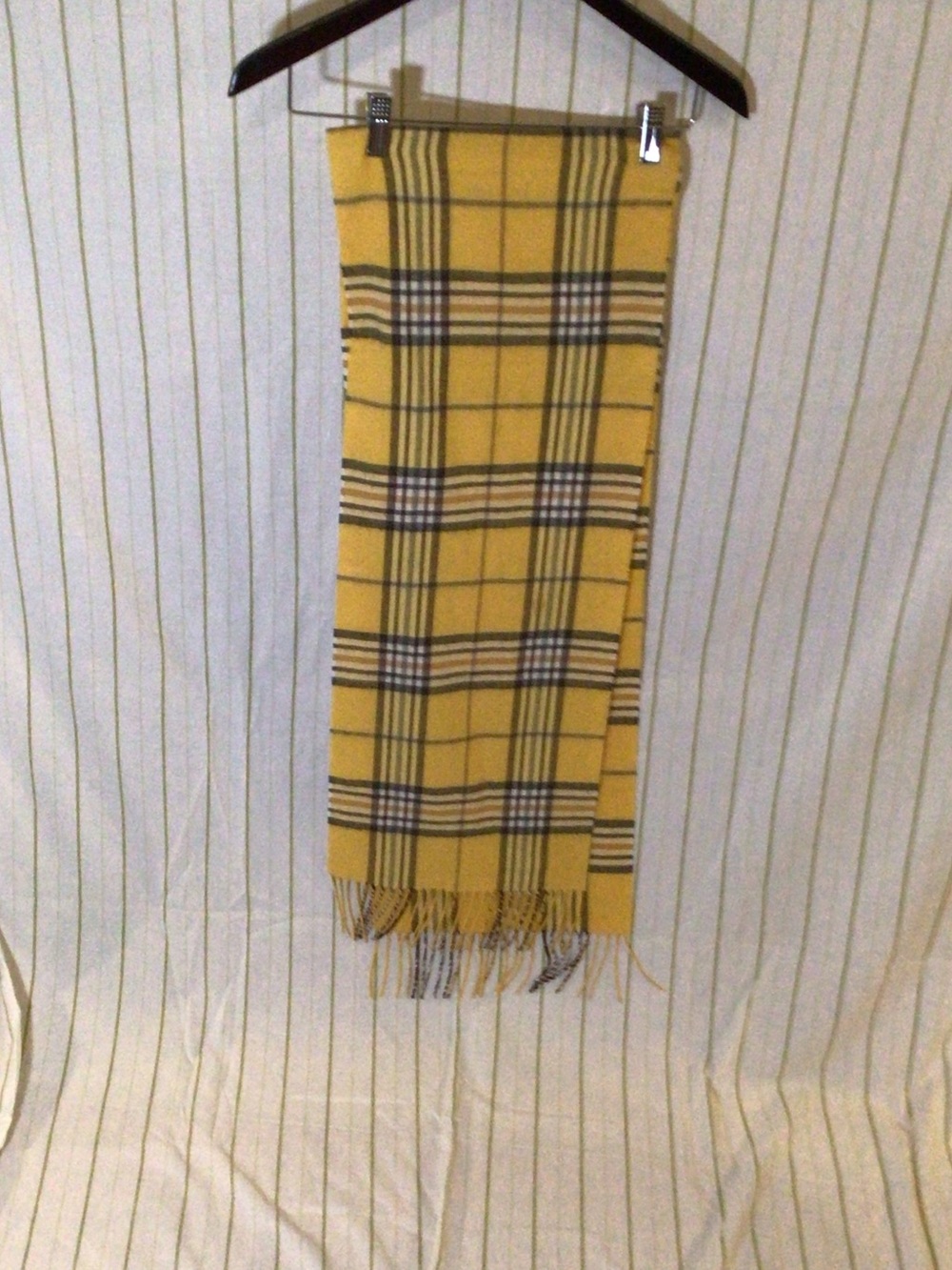 Yellow Plaid Fringe Scarf - Women's Cozy Wrap